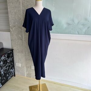 0051/ Navy Color Kaftan with Polyester Crinkle Crepe Material